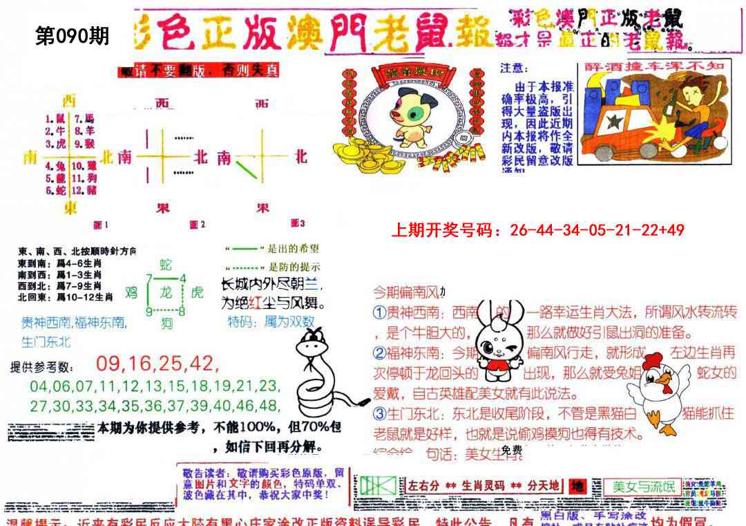 090期彩色正版澳门老鼠报[图]